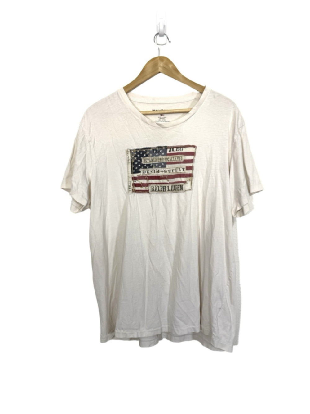 Denim & Supply Ralph Lauren Distressed American Flag T-Shirt XL Men Preppy Beach